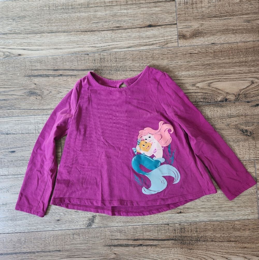 Jumping Beans Disney Girls Softest Tee Long Sleeve Size 5T Ariel and Flounder - Picture 2 of 7